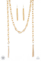 Paparazzi - SCARFed for Attention - Gold Necklace Blockbuster