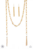 Paparazzi - SCARFed for Attention - Gold Necklace Blockbuster