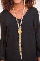 Paparazzi - SCARFed for Attention - Gold Necklace Blockbuster