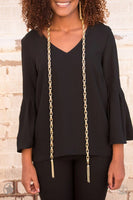 Paparazzi - SCARFed for Attention - Gold Necklace Blockbuster