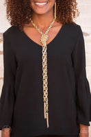 Paparazzi - SCARFed for Attention - Gold Necklace Blockbuster