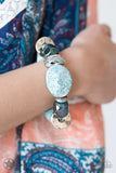 Paparazzi - Glaze of Glory - Blue Bracelet Stretchy Blockbuster