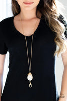 Nightcap and Gown - Gold - Paparazzi Moonstone Necklace #2163 (D)