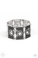 Paparazzi - Tycoon Texture - White Bracelet Fashion Fix