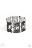 Paparazzi - Tycoon Texture - White Bracelet Fashion Fix