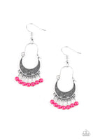 Paparazzi - Hopelessly Houston - Pink Earrings 2258 (D)