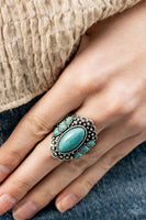 Paparazzi - Rustler Road - Blue Paparazzi Ring Fashion Fix