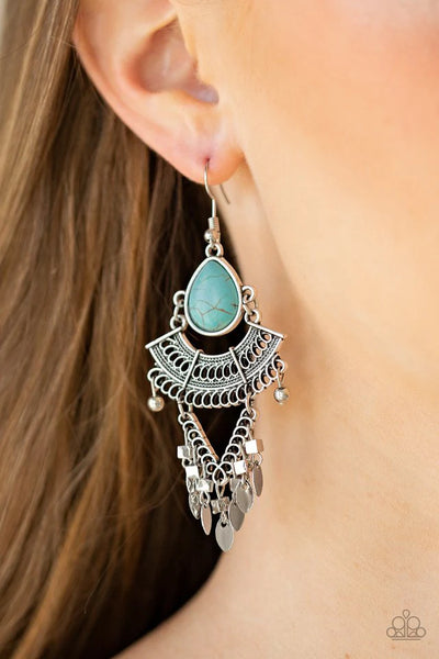 Paparazzi - Vintage Vagabond - Blue Earrings #2569