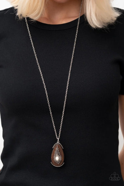 Paparazzi - Personal FOWL - White Necklace Feather