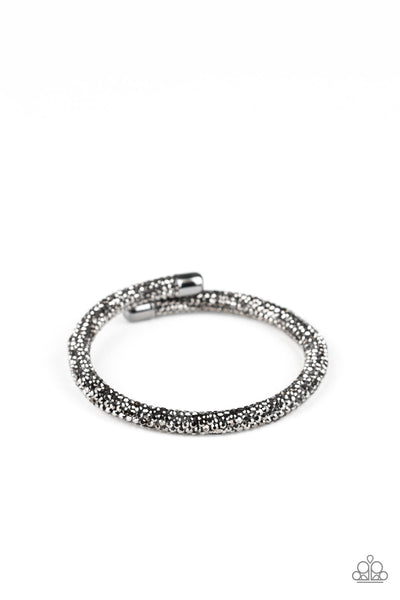Paparazzi - Stageworthy Sparkle - Black Cuff-Like Bracelet