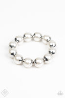 Paparazzi - One Woman Show-STOPPER - White Bracelet Stretchy Fashion Fix