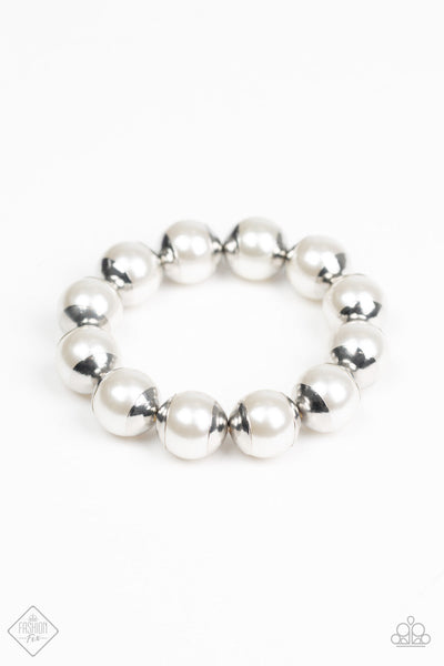 Paparazzi - One Woman Show-STOPPER - White Bracelet Stretchy Fashion Fix