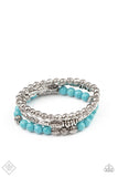 Paparazzi - Trail Mix Mecca - Blue Bracelet Stretchy Fashion Fix