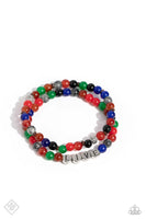 Paparazzi - BEAD That As It May - Red Bracelet Stretchy Inspirational
