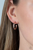 Paparazzi - Triumphantly Textured - Rose Gold Hoop Earrings