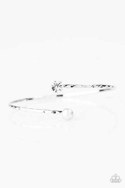 Paparazzi -  Mother Of Pearl - White Bracelet Cuff Like #3230