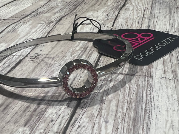 Center COUTURE - Pink and Silver Bracelet - Paparazzi Accessories #327