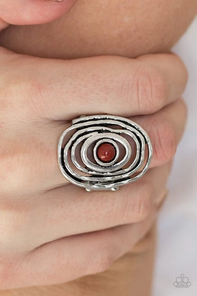 Paparazzi - Colorfully Chaotic - Brown Paparazzi Ring #4976