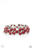 Paparazzi - Marina Romance - Red Bracelet Stretchy Fashion fix
