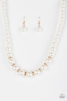 Paparazzi-  Showtime Shimmer - White Necklace #3433 (D)