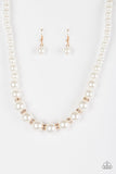 Paparazzi-  Showtime Shimmer - White Necklace #3433 (D)