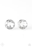 Paparazzi - GLOWING, GLOWING, Gone! - White Post Earrings #3677 (D)