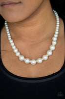 Paparazzi-  Showtime Shimmer - White Necklace #3433 (D)