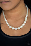 Paparazzi-  Showtime Shimmer - White Necklace #3433 (D)