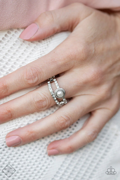 Paparazzi - GLOW Me Away - White Paparazzi Ring Fashion Fix