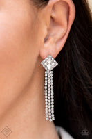 Paparazzi - Seasonal Sparkle - White Post Earrings Fashion Fix