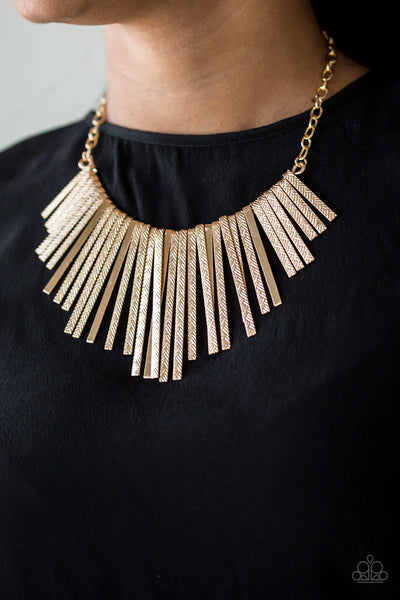 Paparazzi - Welcome To The Pack - Gold Necklace #3826 (D)