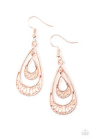 Paparazzi - REIGNed Out - Rose Gold Earrings #795 (D)