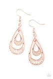 Paparazzi - REIGNed Out - Rose Gold Earrings #795 (D)