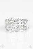 Sparkle Showdown - White Paparazzi Ring #671