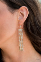 Paparazzi - Top-Down Shimmer - Gold Earrings Fashion fix