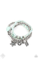 Paparazzi- Individual Inflorescence - Blue Bracelet Stretchy Fashion Fix