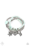 Paparazzi- Individual Inflorescence - Blue Bracelet Stretchy Fashion Fix