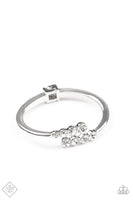 Paparazzi - Defying Dazzle - White Bracelet Fashion fix Hinge