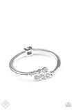 Paparazzi - Defying Dazzle - White Bracelet Fashion fix Hinge