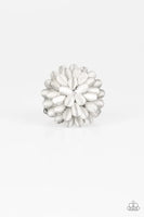 Bloomin Bloomer - White Paparazzi Ring #2370