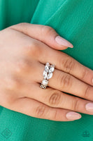 Paparazzi -Majestically Musing - White Paparazzi Ring Fashion Fix P4RE-WTXX-444BM