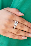 Paparazzi -Majestically Musing - White Paparazzi Ring Fashion Fix P4RE-WTXX-444BM