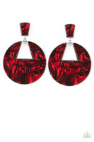 Paparazzi -  Let HEIR Rip! - Red Post Earrings Acrylic #922 (D)