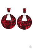 Paparazzi -  Let HEIR Rip! - Red Post Earrings Acrylic #922 (D)