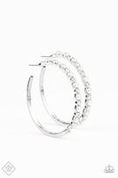 Paparazzi - A Sweeping Success - White Hoop Earrings Fashion Fix