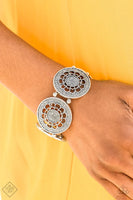 Paparazzi - Marigold Medallions - Silver Bracelet Stretchy Fashion Fix