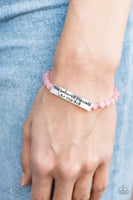 Paparazzi - So She Did - Pink Bracelet Stretchy Inspirational
