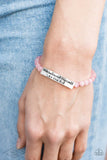 Paparazzi - So She Did - Pink Bracelet Stretchy Inspirational