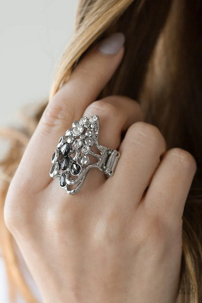 Sparkle Splash -Black Paparazzi Ring #4757