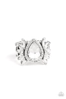 Paparazzi -  Regal Regalia - White Paparazzi Ring